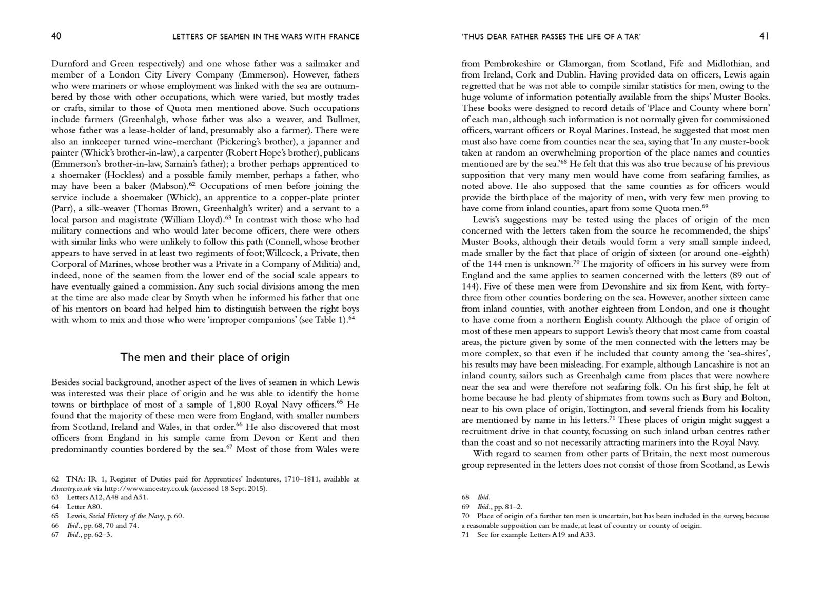 Sample spread from Letters of Seamen in the Wars with France, 1793–1815