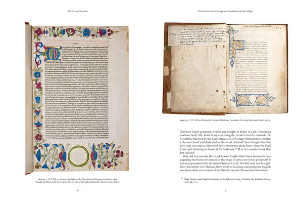 Sample spread from The Fox and the Bees: The Early Library of Corpus Christi College, Oxford
