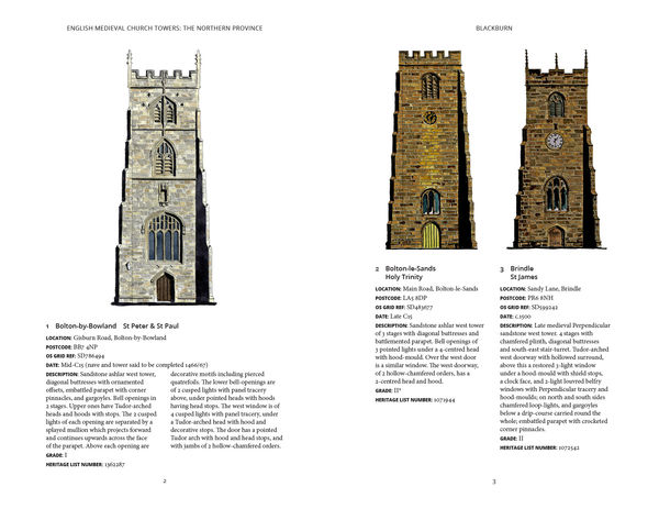 Sample spread from English Medieval Church Towers: The Northern Province