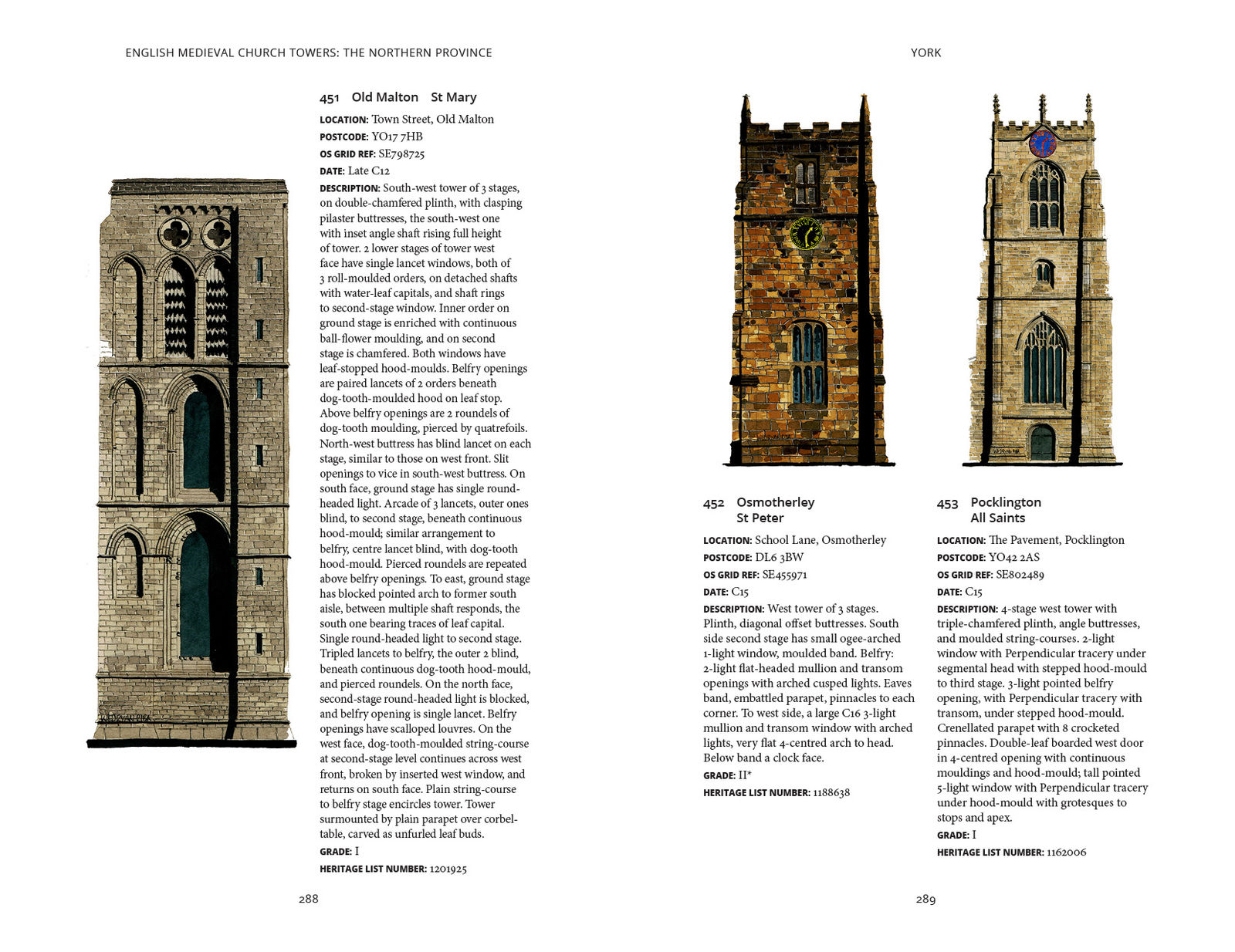 Sample spread from English Medieval Church Towers: The Northern Province