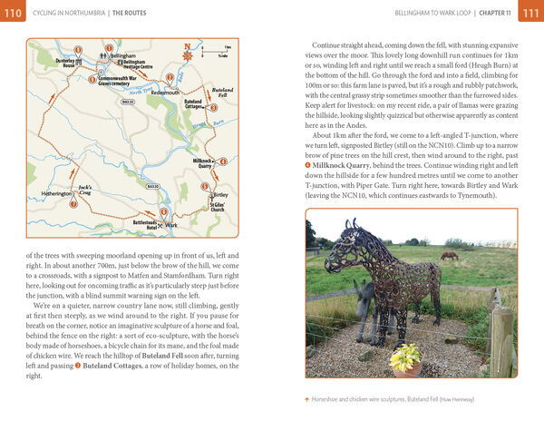 Sample spread from Cycling in Northumbria: 21 Hand-Picked Rides
