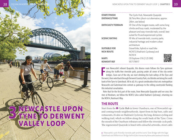 Sample spread from Cycling in Northumbria: 21 Hand-Picked Rides